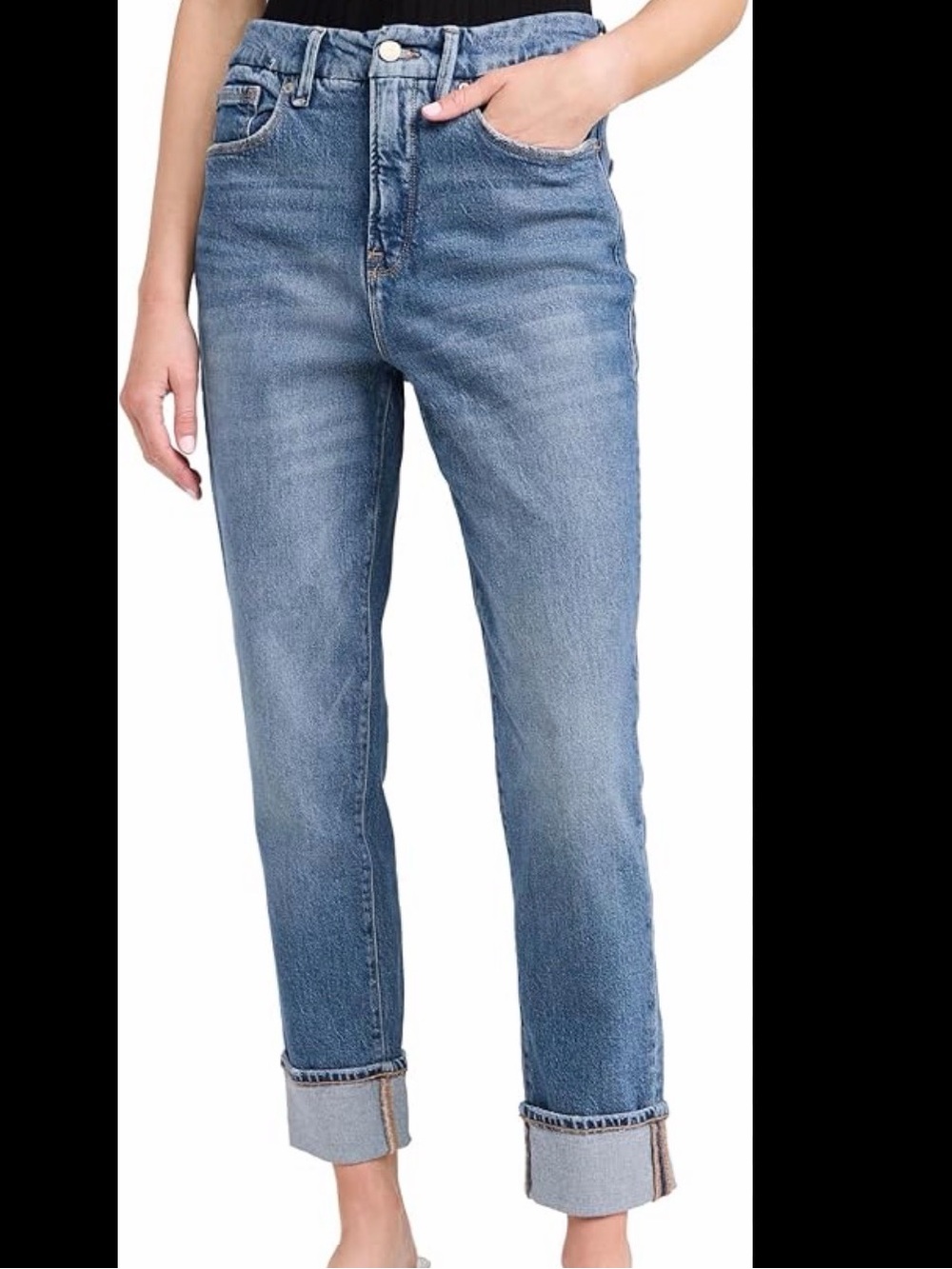 Good American The Weekender Cuffed Jeans NWT Size 8/29 - Picture 1 of 8